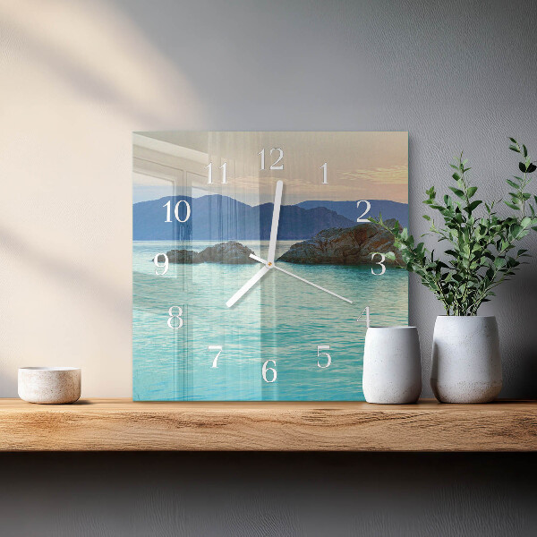 Wanduhr quadratisch Sea Island