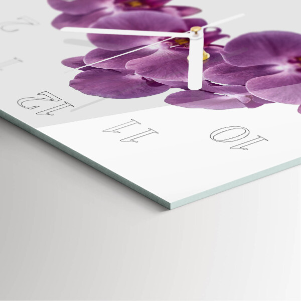 Wanduhr quadratisch Orchidee