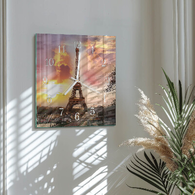 Wanduhr quadratisch Eiffelturm Paris