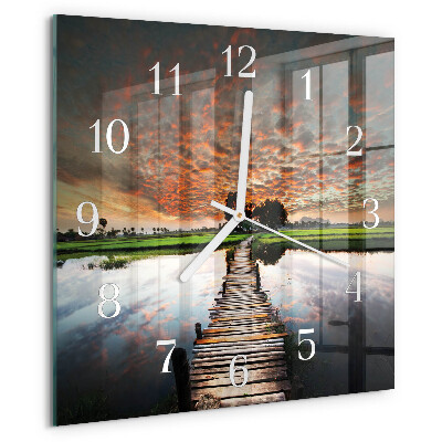 Wanduhr quadratisch Meadow Bridge