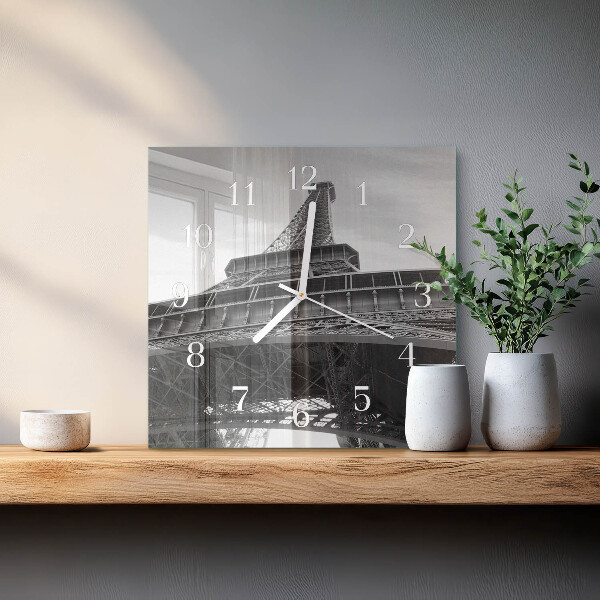 Wanduhr quadratisch Eiffelturm Paris