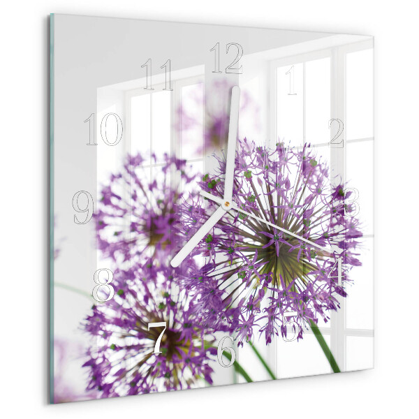 Wanduhr quadratisch Blume
