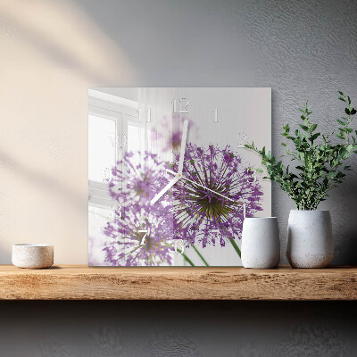 Wanduhr quadratisch Blume