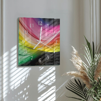Wanduhr quadratisch Abstrakte Linien