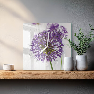 Wanduhr quadratisch Blume