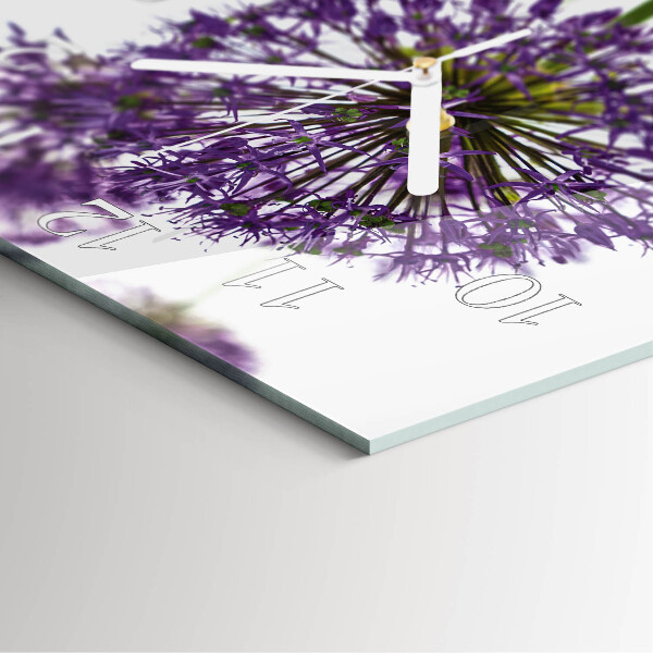 Wanduhr quadratisch Blume