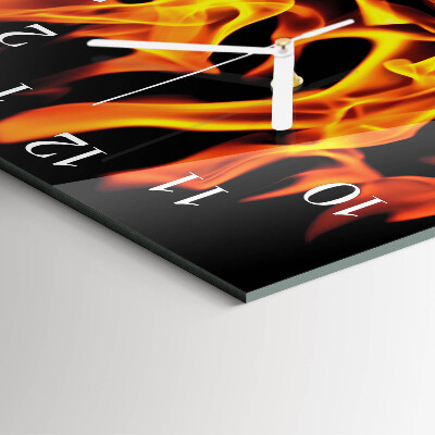 Wanduhr quadratisch Feuer