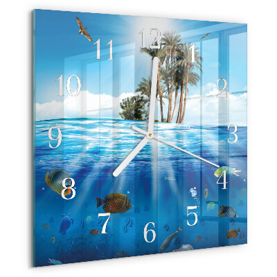 Wanduhr quadratisch Fischinsel