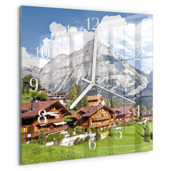Wanduhr quadratisch Gebirge