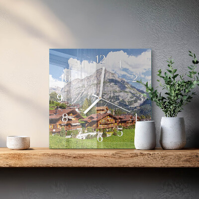 Wanduhr quadratisch Gebirge