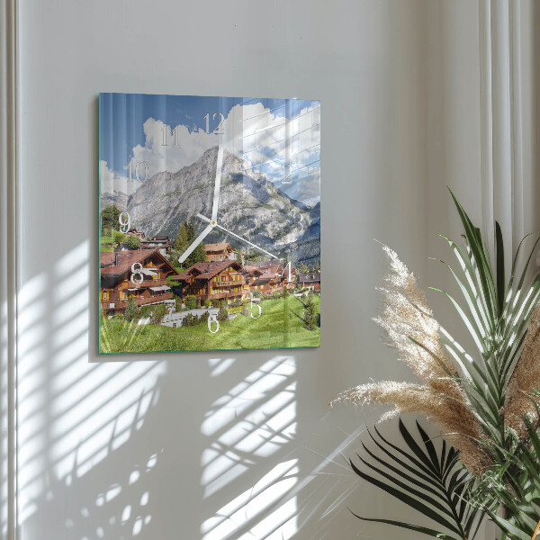 Wanduhr quadratisch Gebirge