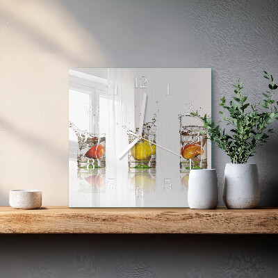 Wanduhr quadratisch Obstgläser