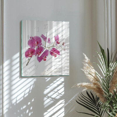 Wanduhr quadratisch Orchidee