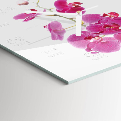 Wanduhr quadratisch Orchidee