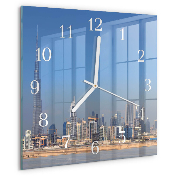 Wanduhr quadratisch Dubai Horizon