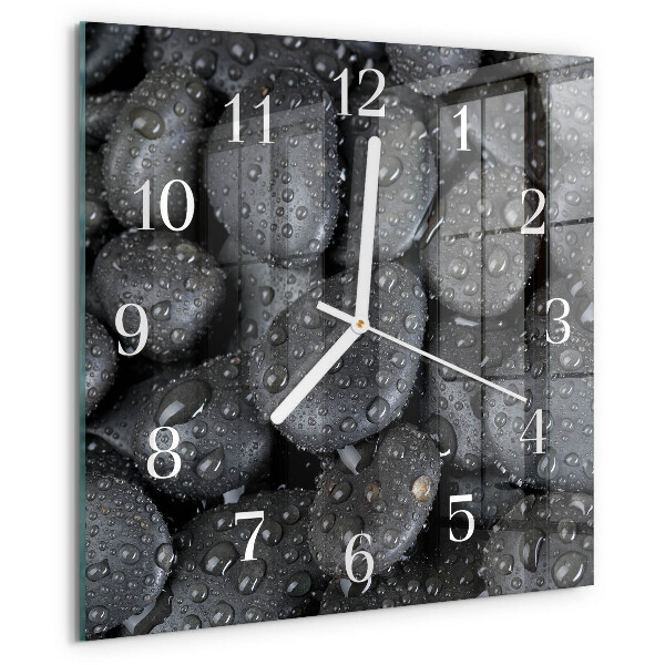 Wanduhr quadratisch Steine Wasser