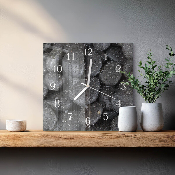 Wanduhr quadratisch Steine Wasser