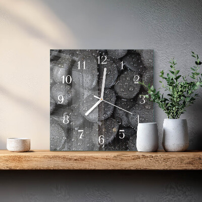 Wanduhr quadratisch Steine Wasser
