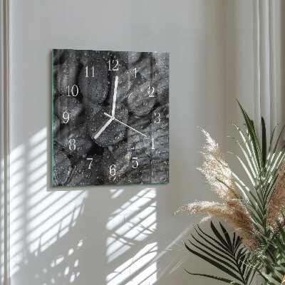 Wanduhr quadratisch Steine Wasser