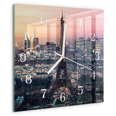 Wanduhr quadratisch Eiffelturm Paris