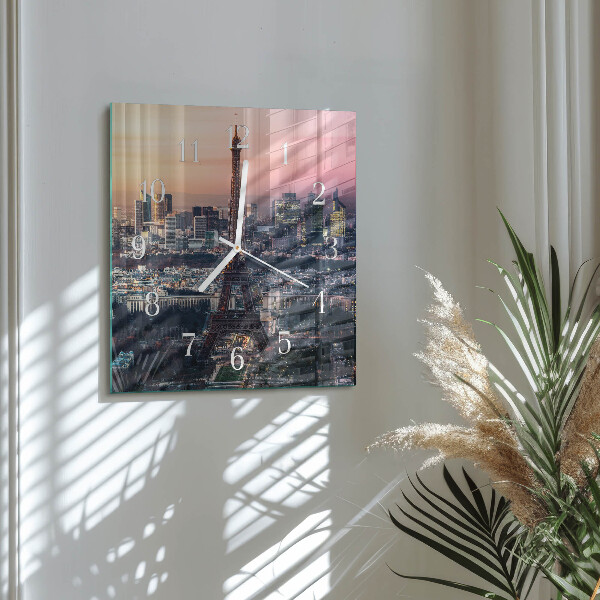 Wanduhr quadratisch Eiffelturm Paris