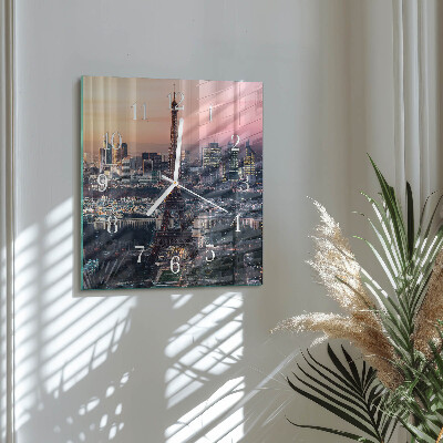 Wanduhr quadratisch Eiffelturm Paris
