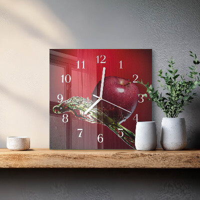 Wanduhr quadratisch Apfel