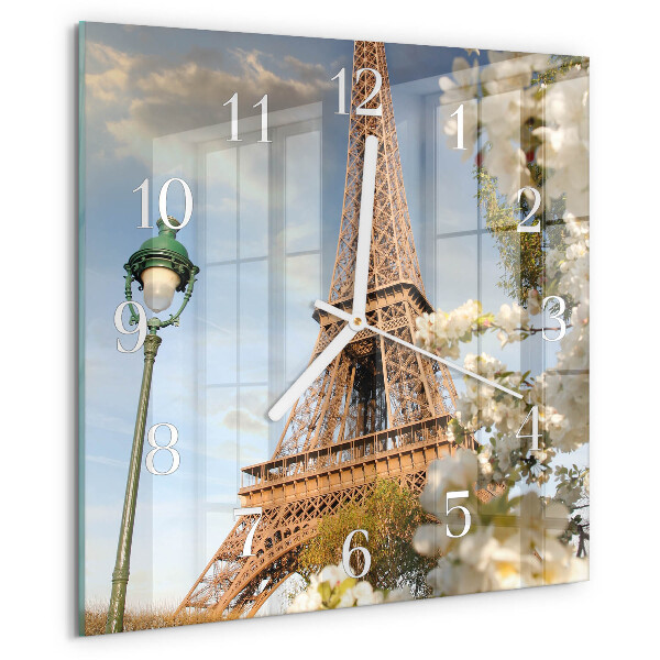 Wanduhr quadratisch Eiffelturm Paris