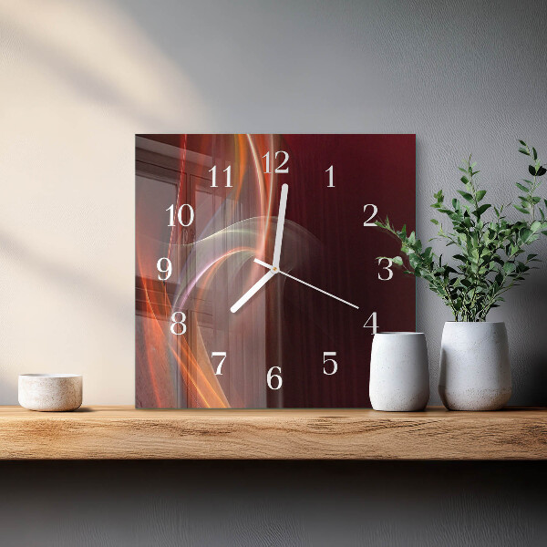 Wanduhr quadratisch Abstrakte Linien
