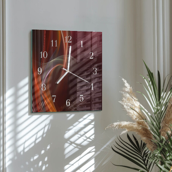 Wanduhr quadratisch Abstrakte Linien