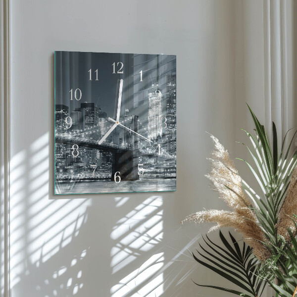 Wanduhr quadratisch Horizontale Brücke