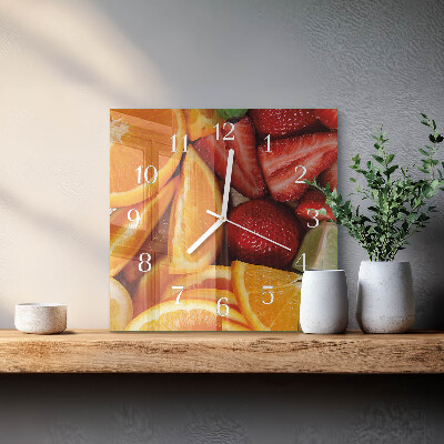 Wanduhr quadratisch Obst