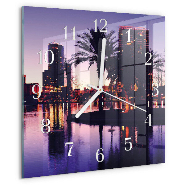 Wanduhr quadratisch Palmen in Florida
