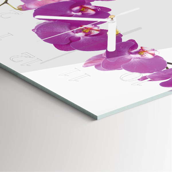 Wanduhr quadratisch Orchidee