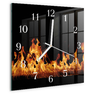 Wanduhr quadratisch Feuer