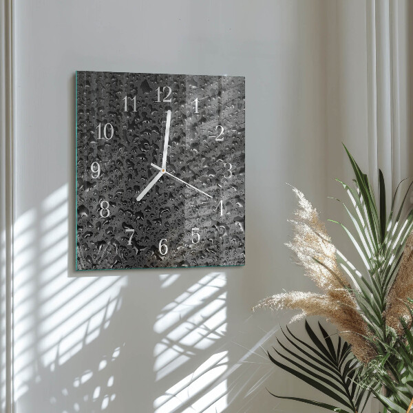 Wanduhr quadratisch Wassertropfen