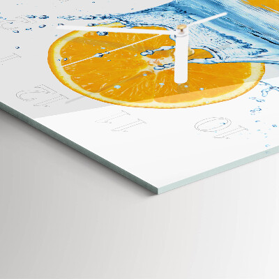 Wanduhr quadratisch Orangenwasser