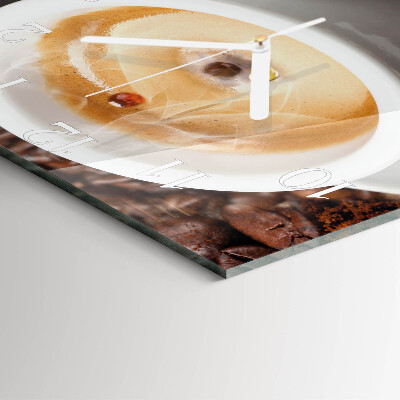 Wanduhr quadratisch Tasse Kaffee