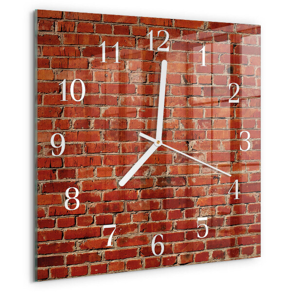 Wanduhr quadratisch Ziegelmauer