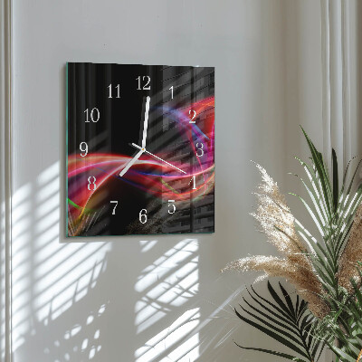 Wanduhr quadratisch Abstrakte Linien