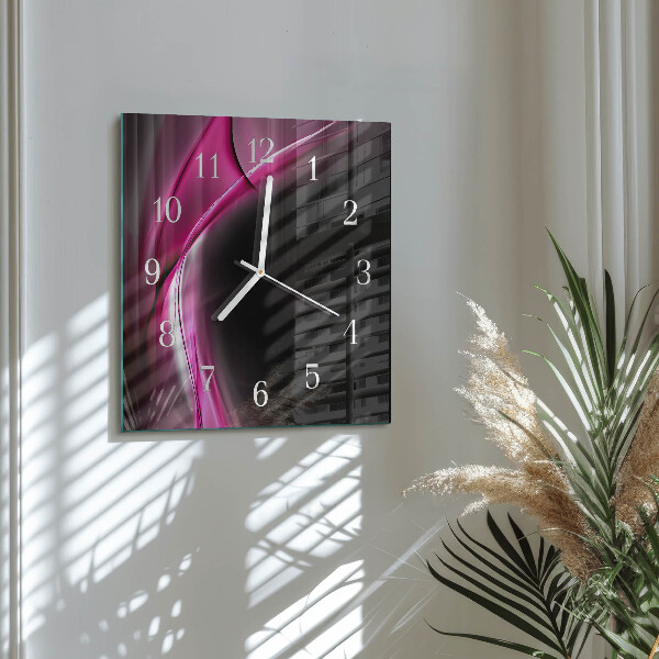 Wanduhr quadratisch Abstrakte Linien