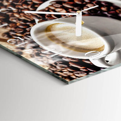 Wanduhr quadratisch Tasse Kaffee