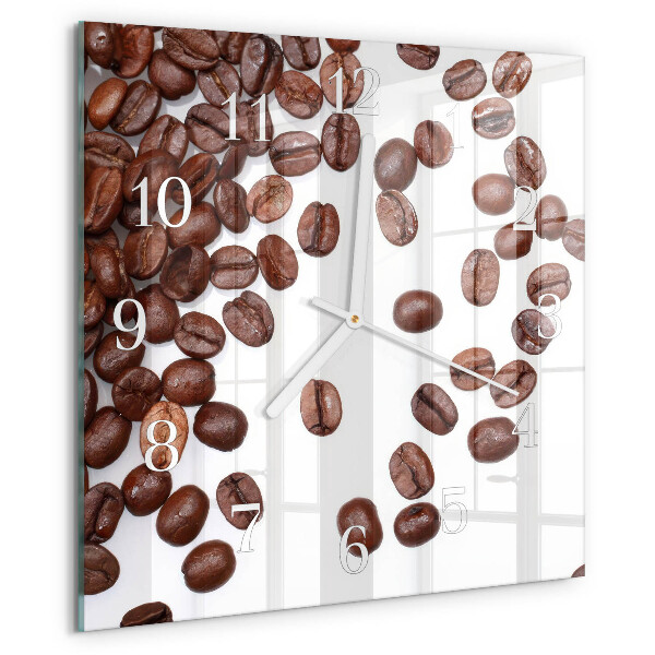 Wanduhr quadratisch Kaffeebohnen