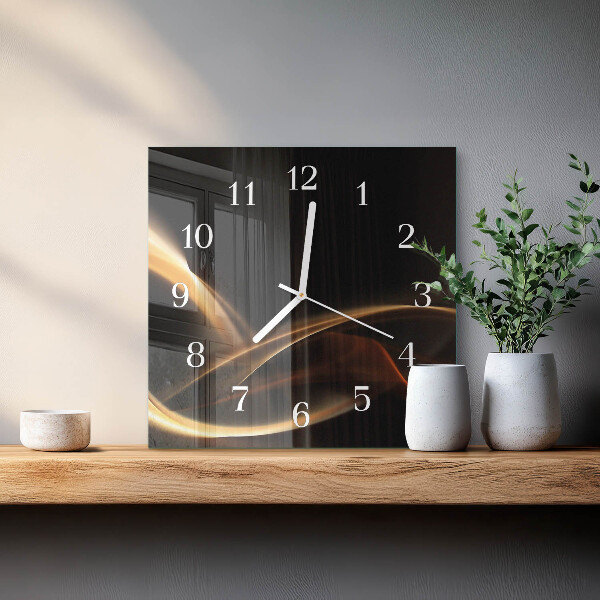 Wanduhr quadratisch Abstrakte Linien