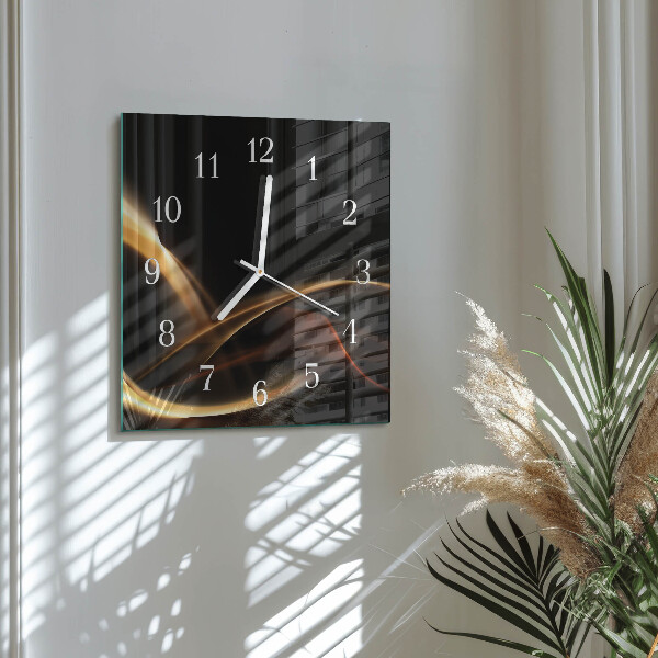 Wanduhr quadratisch Abstrakte Linien