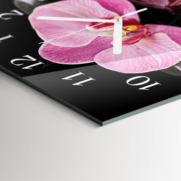 Wanduhr quadratisch Orchidee