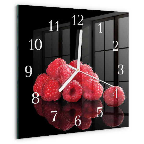 Wanduhr quadratisch Himbeeren