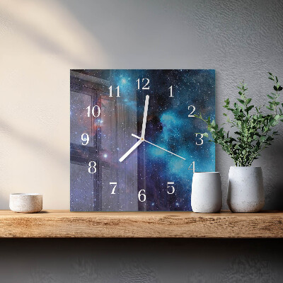 Wanduhr quadratisch Sternenhimmel
