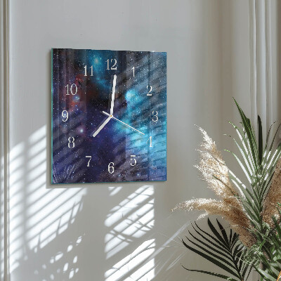 Wanduhr quadratisch Sternenhimmel