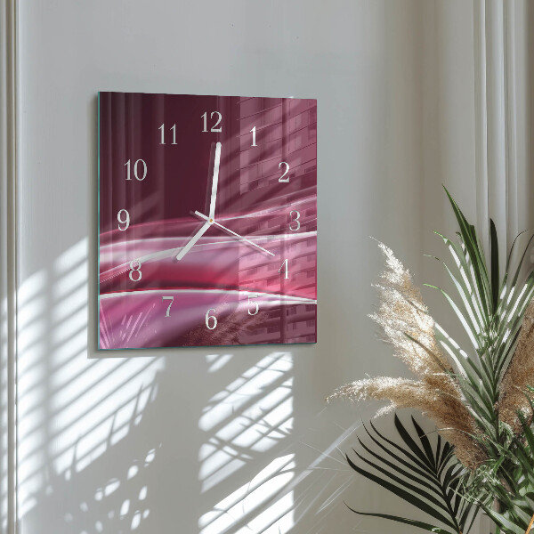 Wanduhr quadratisch Abstrakte Linien